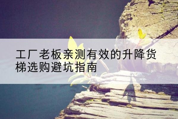 沂源升降货梯怎么选-工厂老板亲测有效的升降货梯选购避坑指南