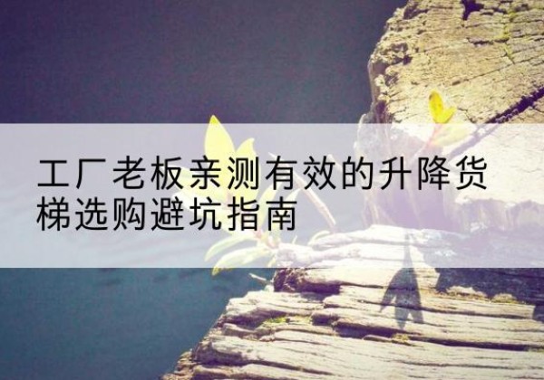 沂源升降货梯怎么选-工厂老板亲测有效的升降货梯选购避坑指南